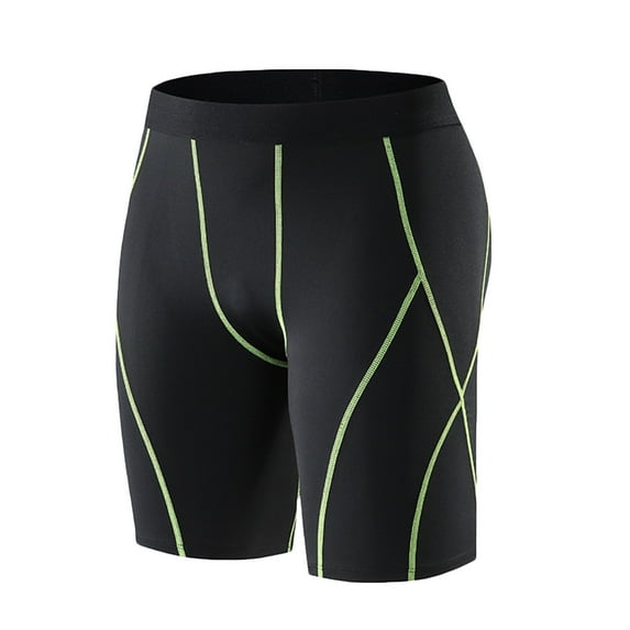 FRSASU Men's Compression Shorts Stretch Breathable Gym Workout Running Tights Athletic Casual Base Layer Shorts Green