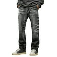 thumbnail image 1 of FRSASU Men's High Waist Stretch Bootcut Straight Jeans Zipper Fly Vintage Streetwear American Style Denim Pants Black, 1 of 7