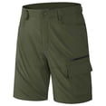 thumbnail image 1 of FRSASU Men's Hiking Cargo Shorts Lightweight Outdoor Shorts for Men Travel Golf Camping Casual with Zipper Pockets Army Green, 1 of 9