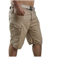 thumbnail image 1 of FRSASU Men's Hiking Cargo Shorts Quick Dry Lightweight Tactical Work Shorts with Pockets five quarter pants Khaki, 1 of 3