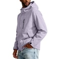 thumbnail image 1 of FRSASU Men's Hooded Rain Jacket, Water‑Resistant Zip Up Outdoor Windbreaker Jacket with Multiple Pockets Purple, 1 of 6