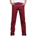 thumbnail image 1 of FRSASU Men's Jeans fashion trend Casual Relaxed Fit Straight Legs slim fit Elastic Waist Pants with pockets Wine, 1 of 3