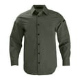 thumbnail image 1 of FRSASU Men's Lapel Shirts Quick Dry Long Sleeve Fishing Shirt Outdoor Mountaineering Lightweight Button-up Work Shirt Green, 1 of 5