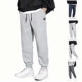 thumbnail image 1 of FRSASU Men's Leisure Pants Spring Cotton Sweat Pants Loose Drawstring Cinch Bottom Sweatpants with Pockets Gray, 1 of 7
