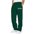 thumbnail image 1 of FRSASU Men's Letter Graphic Baggy Sweatpants Drawstring Waist Low Rise Y2k Sweat Pants with Pockets Green, 1 of 5