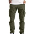 thumbnail image 1 of FRSASU Men's Lightweight Cargo Pants, Water Resistant Hiking Work Pants Comfortable Relaxed Fit with Multi Pockets Army Green, 1 of 4