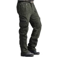 thumbnail image 1 of FRSASU Men's Lightweight Hiking Pants Water Resistant Quick Dry Breathable Stretch Outdoor Travel Fishing Cargo Work Pants Army Green, 1 of 6