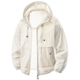 thumbnail image 1 of FRSASU Men's Lightweight Hoodie Jacket UPF 50+ Sun Protection Long Sleeve Hiking Fishing Shirt Waterproof Windbreaker Jacket Beige, 1 of 7