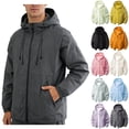 thumbnail image 1 of FRSASU Men's Lightweight Hoodie Jacket UPF 50+ Sun Protection Long Sleeve Hiking Fishing Shirt Waterproof Windbreaker Jacket Yellow, 1 of 5