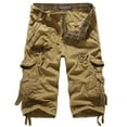 thumbnail image 1 of FRSASU Men's Lightweight Multi Pocket Cotton Casual Cargo Sport Shorts Outdoor Twill Camo Shorts with Zipper Pockets(No Belt) Khaki, 1 of 7
