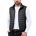 thumbnail image 1 of FRSASU Men's Lightweight Puffer Vest Outerwear Warm thermal Sleeveless Full Zip Up Stand Collar Puffy Jacket Black, 1 of 6