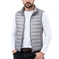 thumbnail image 1 of FRSASU Men's Lightweight Puffer Vest Outerwear Warm thermal Sleeveless Full Zip Up Stand Collar Puffy Jacket Gray, 1 of 6