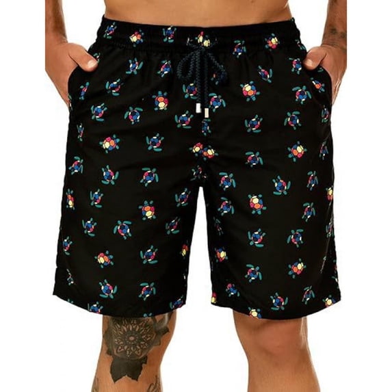 FRSASU Men's Lightweight Quick Dry Swim Trunks Solid Summer Beach Sports Board Shorts Swimsuit with Pockets Black-A