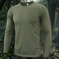 thumbnail image 1 of FRSASU Men's Long Sleeve Base Layer Shirts Quick Dry Undershirts, Workout Hiking Camping Athletic Tops Army Green, 1 of 2