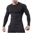 thumbnail image 1 of FRSASU Men's Long Sleeve Compression Shirts Athletic Sport Rash Guard Cool Dry Fit Workout Tight Base Layer Tops Black, 1 of 7