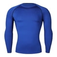 thumbnail image 1 of FRSASU Men's Long Sleeve Crew Neck Compression Shirts Elastic Quick Dry Workout Running Sport Base Layer Tops Blue, 1 of 5