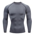 thumbnail image 1 of FRSASU Men's Long Sleeve Crew Neck Compression Shirts Elastic Quick Dry Workout Running Sport Base Layer Tops Gray, 1 of 4
