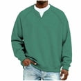 thumbnail image 1 of FRSASU Men's Long Sleeve Shirt Colorblock Layered Waffle Texture Loose Fit Top Casual Streetwear Green, 1 of 6