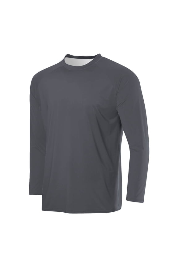 Men's Long Sleeve Shirts Sun Protection Quick Dry Shirt Rash Guard Swimming Fishing Athletic Tee Tops Dark Gray