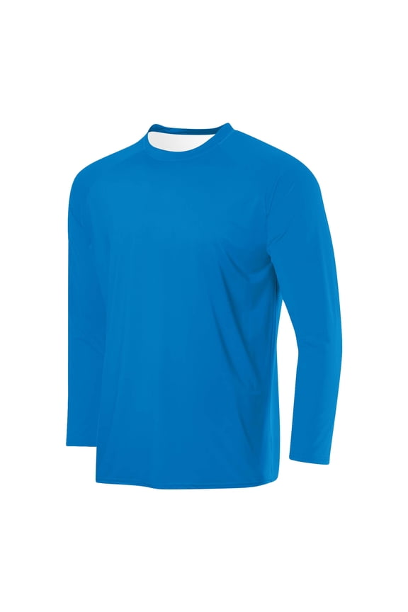 Men's Long Sleeve Shirts Sun Protection Quick Dry Shirt Rash Guard Swimming Fishing Athletic Tee Tops Light Blue