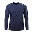 thumbnail image 1 of FRSASU Men's Long Sleeve Workout Shirts Quick Dry Cooling Athletic Outdoor Running Gym Sport Training Golf Tops Dark Blue, 1 of 7