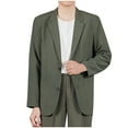 thumbnail image 1 of FRSASU Men's Long Sleeved Lapel Padded Shoulder Suit Jacket Casual Slim Fit Single Breasted Jackets for Party Army Green, 1 of 6
