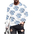 thumbnail image 1 of FRSASU Men's Long Sleeved Shirt Cute Print Pattern Shirt Comfortable Top Leisure Spring Cothing Graphic Tee Light Blue-W, 1 of 5