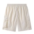 thumbnail image 1 of FRSASU Men's Summer Shorts Bermuda Athletic Stretch Sport Wear Drawstring Soft Cargo Gym Pants Casual Comfy Beach Shorts Beige, 1 of 8