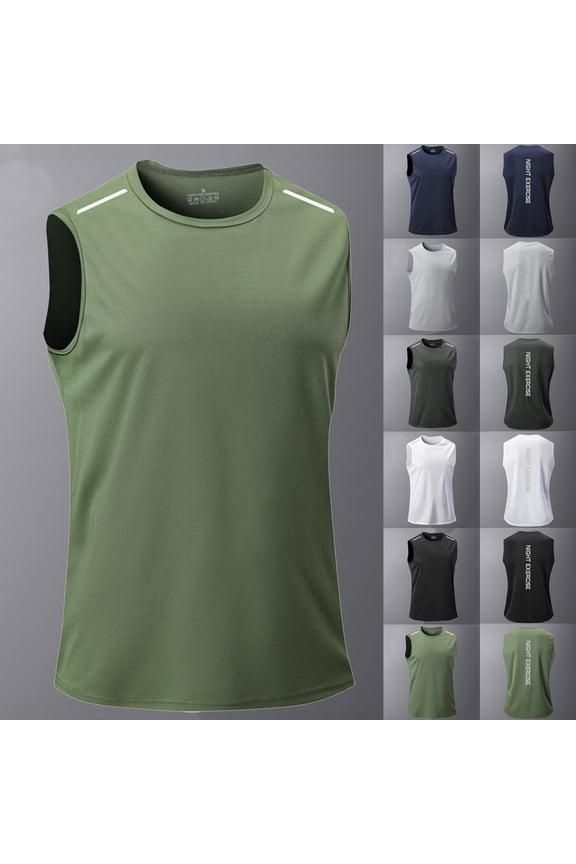 Men's Mesh Active Athletic Tech Tank Top - Workout & Training Activewear (Available in Big & Tall) White