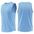 thumbnail image 1 of FRSASU Men's Mesh Breathable Active Athletic Tech Tank Top - Workout & Training Activewear (Available in Big & Tall) Light Blue, 1 of 4
