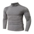 thumbnail image 1 of FRSASU Men's Mock Turtleneck Shirts Long Sleeve Cotton Pullover Sweaters Lightweight Knitted Slim Fit Soft Tee Tops Gray, 1 of 5