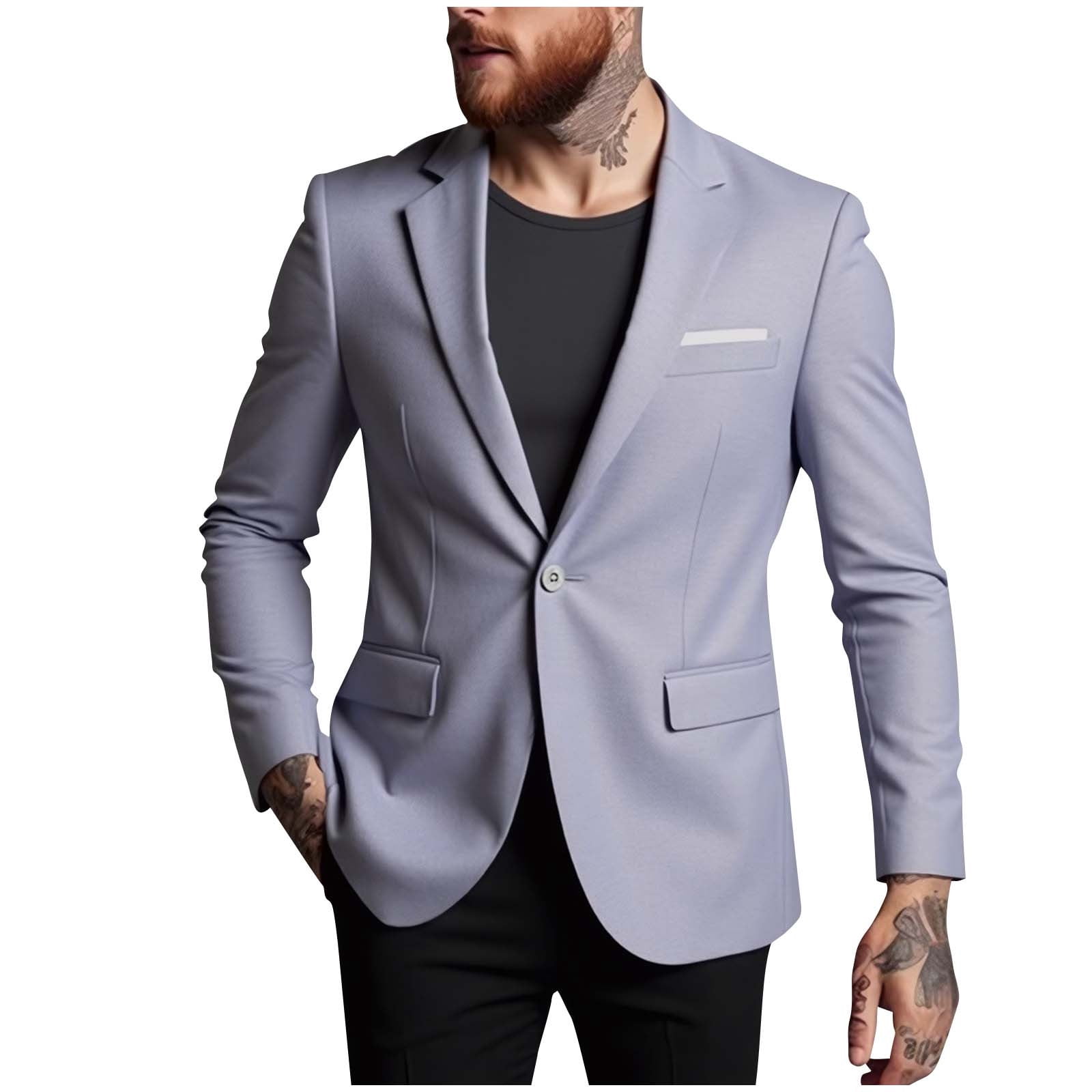 Long Lapelless Suit Jacket Men main image 1