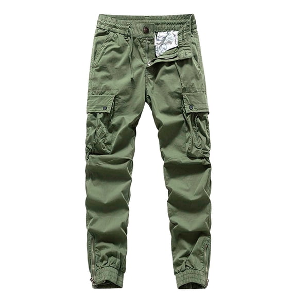 FRSASU Men's Outdoor Cargo Pant Lightweight Tactical Pant Hiking Jogger Classic Fit with Multi Pockets Army Green