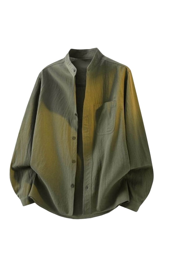 Men's Oversized Shirt Jacket Big and Tall Button Down Overshirt with Pockets, M-5XL Army Green