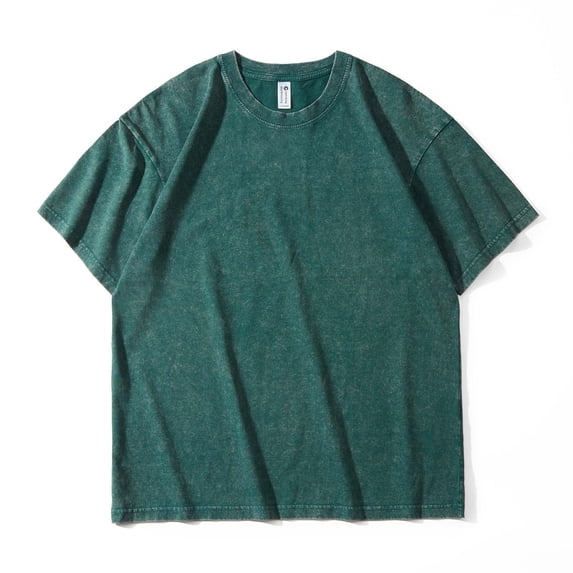 FRSASU Men's Oversized T-Shirts Cotton Tee Heavyweight Unisex Short Sleeve Crew Neck Loose Fit Basic Tops Army Green