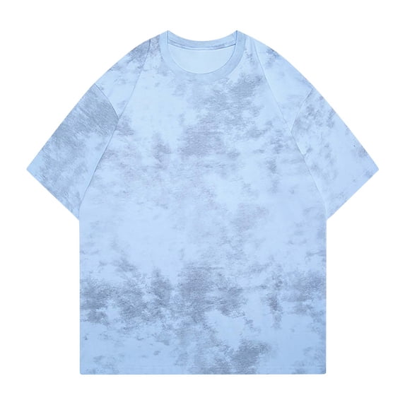FRSASU Men’s Oversized T-Shirts – Washed Cotton Loose Fit Tees, Drop Shoulder Crew Neck, Vintage Baggy Style Streetwear Tops Light Blue