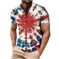 thumbnail image 1 of FRSASU Men's Patriotic Henley Shirts Muscle Distressed American Flag 1776 Vintage Short Sleeve T-Shirts Multicolor, 1 of 5