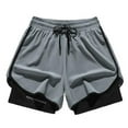 thumbnail image 1 of FRSASU Men's Performance Shorts with Compression Liner Workout Sweat Running Beach Everyday Shorts for Men Gray, 1 of 7