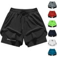 thumbnail image 1 of FRSASU Men's Performance Shorts with Compression Liner Workout Sweat Running Beach Everyday Shorts for Men White, 1 of 6