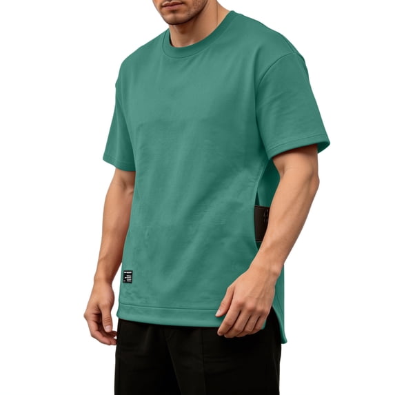 FRSASU Men's Pocket Short Sleeve Soft Crew Neck Lightweight Summer Casual Basic Plain T-shirts Green