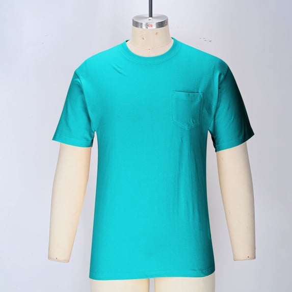 FRSASU Men's Pocket T-Shirt, Cool & Breathable Cotton Tees, Loose Fit Undershirts for Men Mint Green