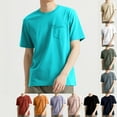 thumbnail image 1 of FRSASU Men's Pocket T-Shirt, Cool & Breathable Cotton Tees, Loose Fit Undershirts for Men Yellow, 1 of 8