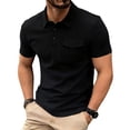 thumbnail image 1 of FRSASU Men's Polo Shirts Short Sleeve Casual Classic Solid Summer Collared Golf Shirts with Pocket Black, 1 of 9