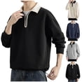 thumbnail image 1 of FRSASU Men's Polo Shirts Zip Long Sleeve Classic T-Shirts Casual Golf Shirts Stylish Collared Tee Gray, 1 of 9