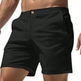 thumbnail image 1 of FRSASU Men's Popular Suit Shorts Classic Button Down Casual Holiday Shorts Outfits Casual Sports Solid Color Golf Shorts Black, 1 of 4