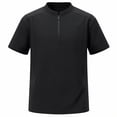 thumbnail image 1 of FRSASU Men's Quarter Zip Athletic Shirt Loose Fit Breathable Workout Top Casual Short Sleeve Performance Training Tee Black, 1 of 5