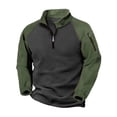 thumbnail image 1 of FRSASU Men's Quarter Zip Color Block Pullover Soft Fleece-Lined Mock Neck thermal Casual Long Sleeve Sweatshirts (S-3XL) Army Green, 1 of 9