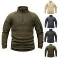 thumbnail image 1 of FRSASU Men's Quarter-Zip Pullover Polar Fleece Sweatshirt Stand Collar Long Sleeve Shirt for Men thermal Winter Fall Khaki, 1 of 3