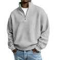 thumbnail image 1 of FRSASU Men's Quarter Zip Sweaters Polo Zip Up Pullover Waffle Knit Mock Neck Turtleneck Sweatshirt Gray, 1 of 6