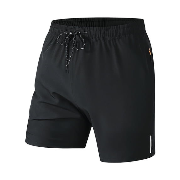 FRSASU Men's Quick Dry Shorts Lightweight Workout Breathable AthleticTraining Swimming Trunks with Zipper Pockets Black